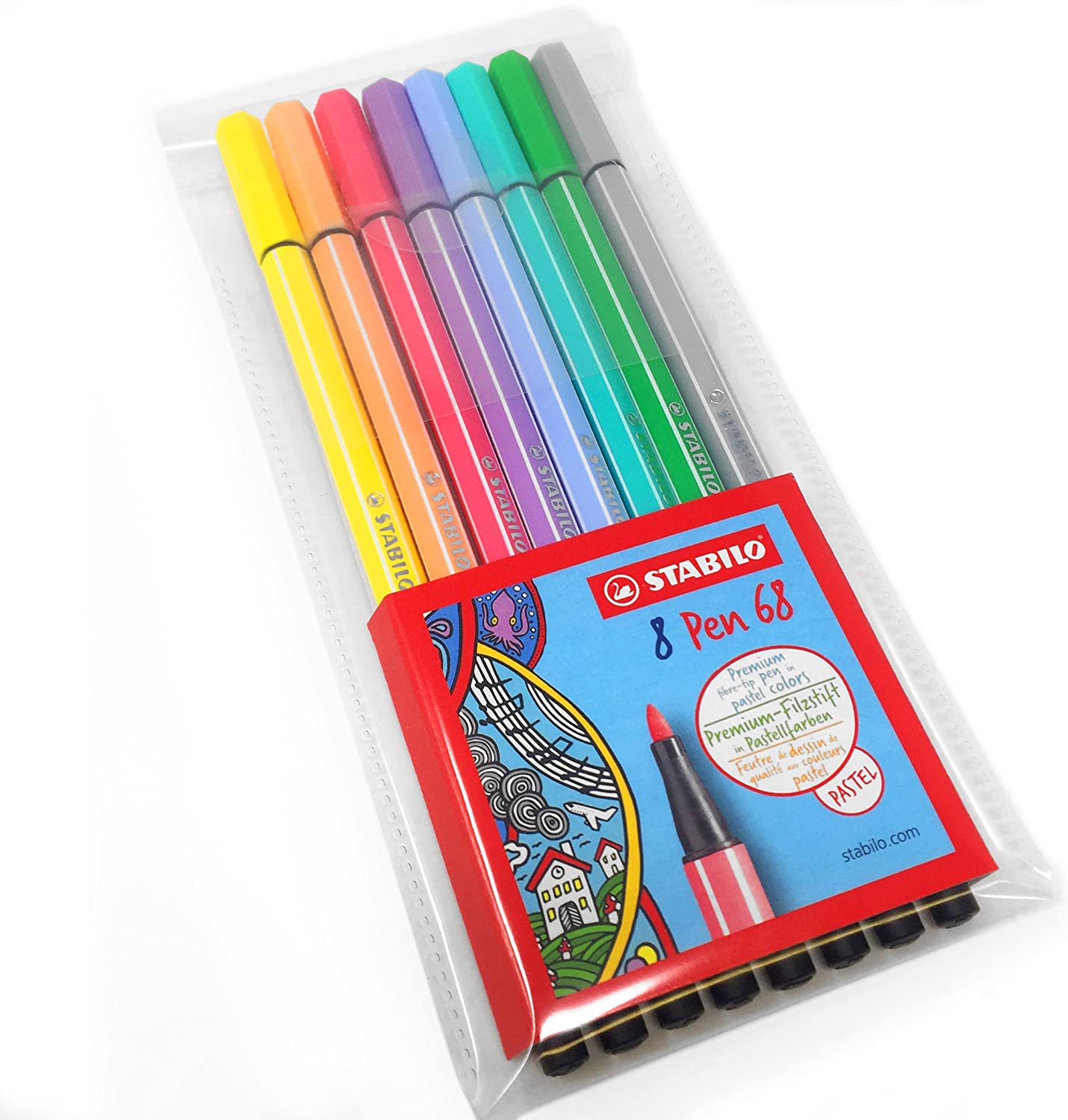 STABILO Pen 68 Set, 8-Colors, Pastel