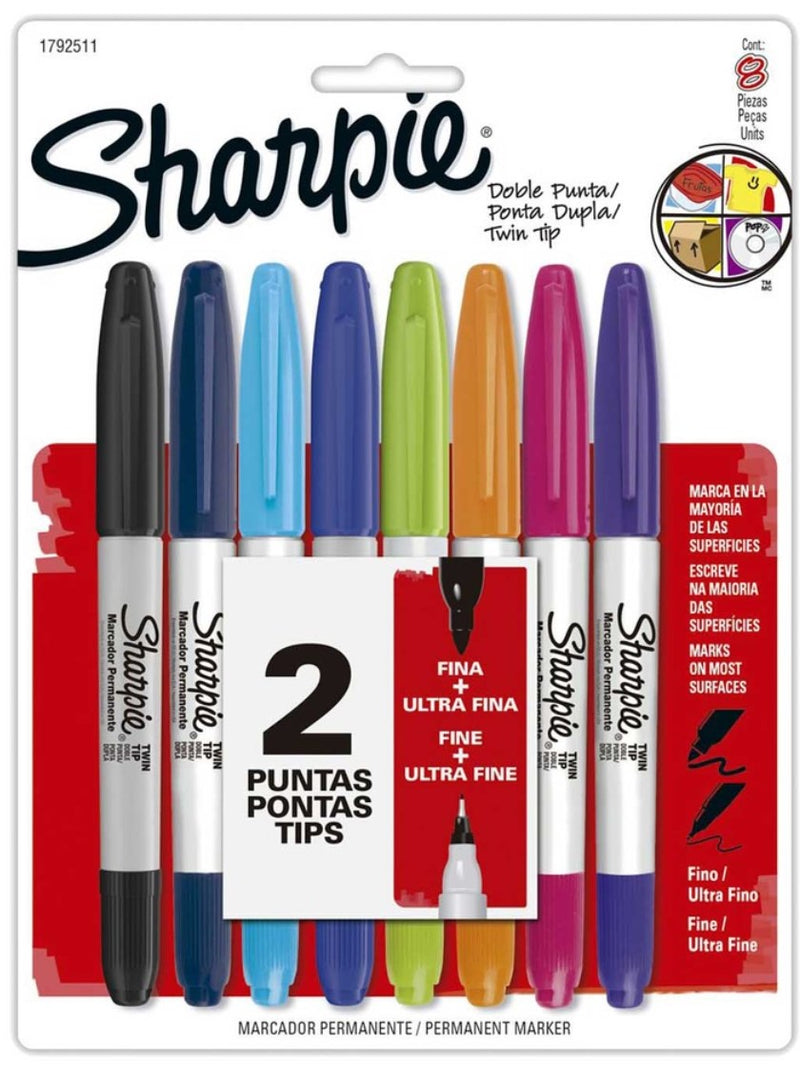 Set 8 Marcadores Sharpie Doble Punta